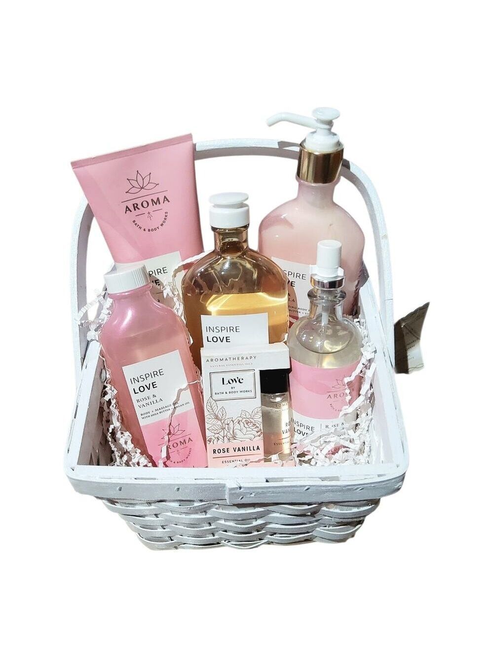 BATH & BODY WORKS Rose Vanilla Aromatherapy Gift Basket - Picture 2 of 6